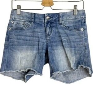 EXPRESS JEANS Women's Distressed Denim Cutoff Shorts Rhinestone